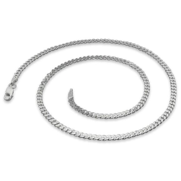 Sterling Silver Curb 20” Chain Necklace 3.0 MM New - Picture 3 of 6